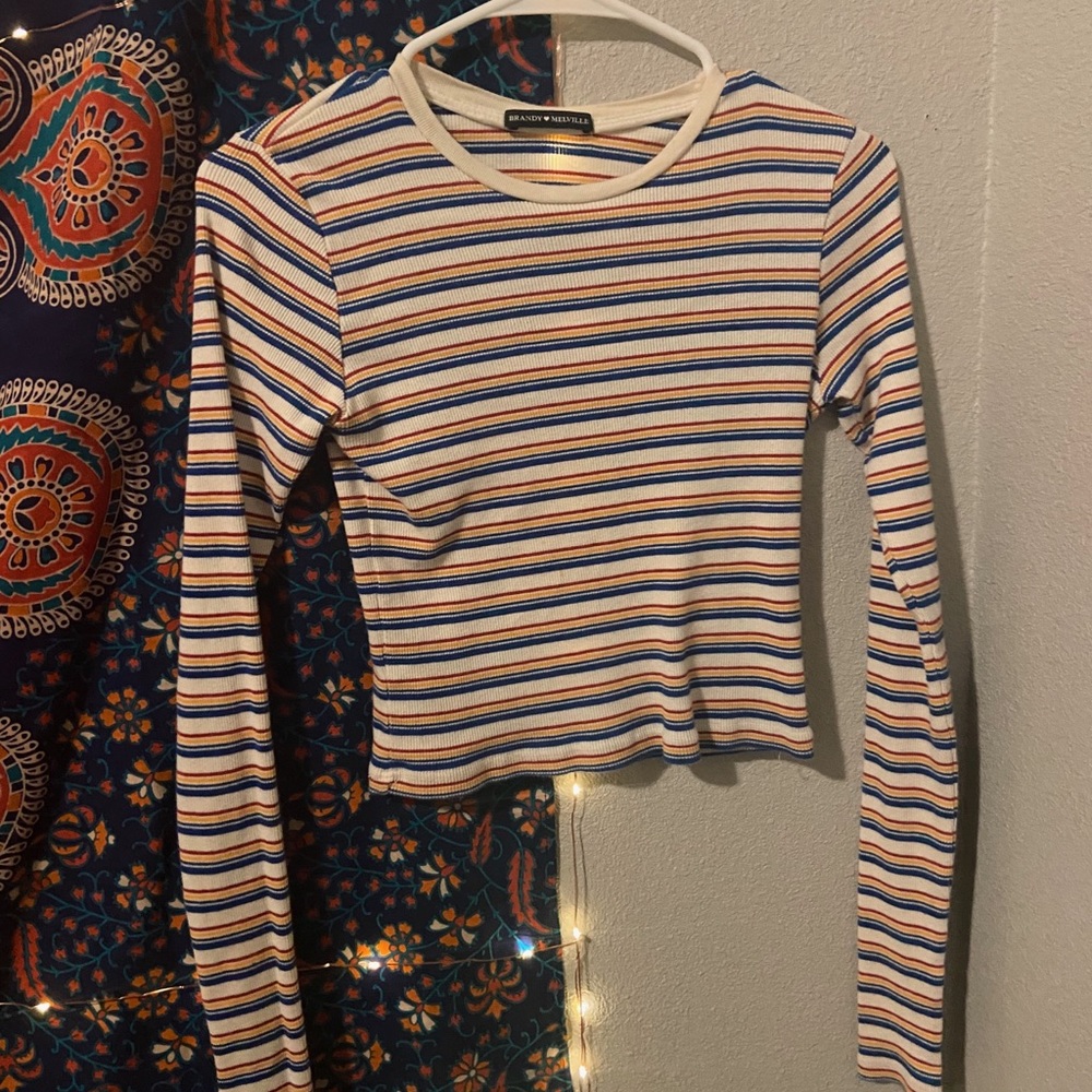 colorful long sleeve brandy melville top